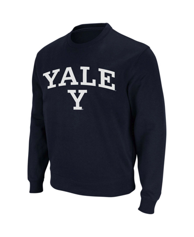 Colosseum Men's Navy Yale Bulldogs Arch Logo Crew Neck Sweatshirt In Navy
