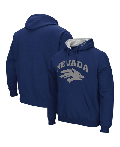 Shop Colosseum Men's Navy Nevada Wolf Pack Arch And Logo Pullover Hoodie