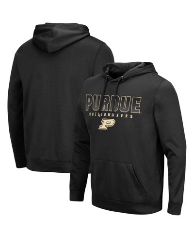 Colosseum Men's Black Purdue Boilermakers Blackout 3.0 Pullover Hoodie In Black