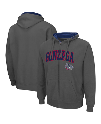 Colosseum Men's Charcoal Gonzaga Bulldogs Arch Logo 3.0 Full-zip Hoodie In Charcoal