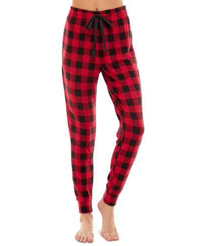 Shop Jaclyn Intimates Whisper Luxe Lounge Jogger Pants In Buffalo Check