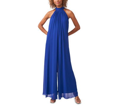 Shop Msk High-neck Jumpsuit In Goddess Blue
