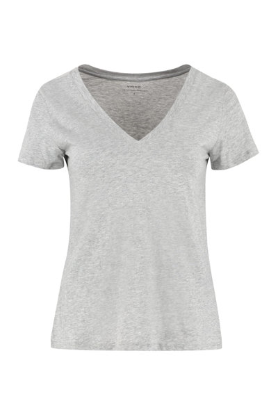 Shop Vince Cotton T-shirt In Grey