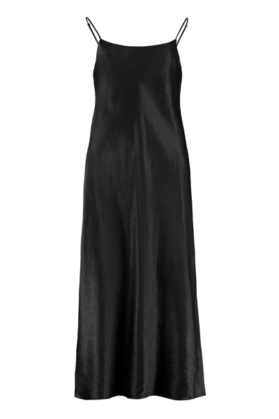 Shop Vince Satin Slip-dress In Black