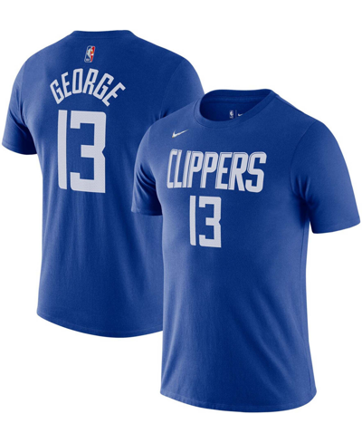 Shop Nike Men's Paul George Royal La Clippers Diamond Icon Name Number T-shirt