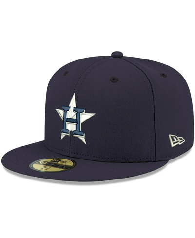 Shop New Era Men's  Navy Houston Astros Logo White 59fifty Fitted Hat
