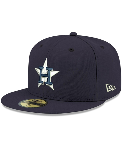 New Era Mens Houston Astros  Astros Logo White 59fifty Fitted Cap In Navy