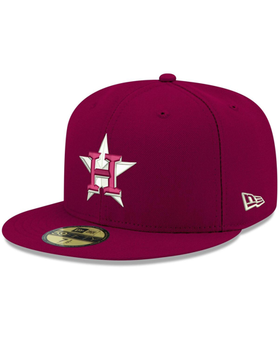Shop New Era Men's Cardinal Houston Astros Logo White 59fifty Fitted Hat