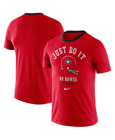 Shop Nike Men's Red Georgia Bulldogs Vault Helmet Tri-blend T-shirt