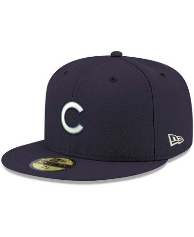Shop New Era Men's Navy Chicago Cubs Logo White 59fifty Fitted Hat
