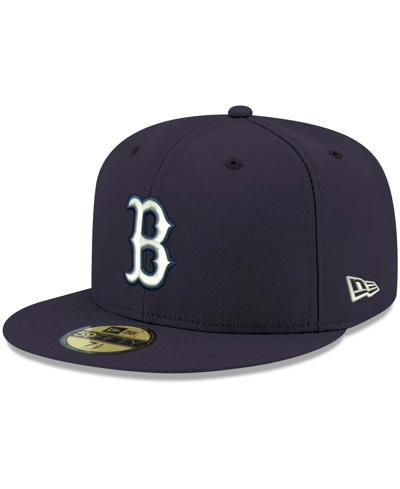 New Era Men's Navy Boston Red Sox Logo White 59fifty Fitted Hat In Navy
