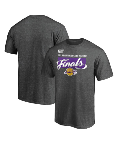 Shop Fanatics Men's Heather Charcoal Los Angeles Lakers 2020 Western Conference Champions Locker Room T-shirt