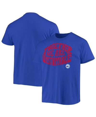 Shop Junk Food Men's Royal Philadelphia 76ers Positive Message Enzyme Washed T-shirt