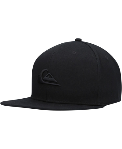 Shop Quiksilver Men's Black Logo Chompers Snapback Hat