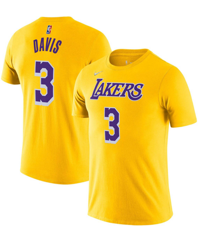 Shop Nike Men's Anthony Davis Gold Los Angeles Lakers Diamond Icon Name Number T-shirt