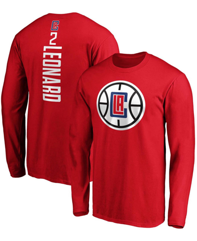 Shop Fanatics Men's Kawhi Leonard Red La Clippers Team Playmaker Name Number Long Sleeve T-shirt