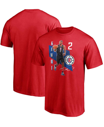 Shop Fanatics Men's Kawhi Leonard Red La Clippers Pick Roll T-shirt
