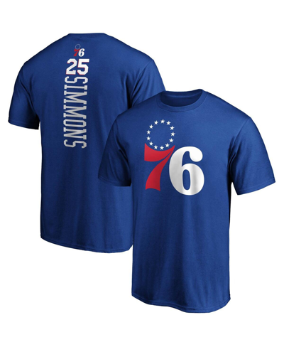 Shop Fanatics Men's Ben Simmons Royal Philadelphia 76ers Playmaker Name Number Team Logo T-shirt