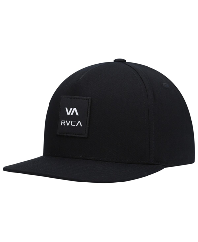 Rvca Men's Black Square Snapback Hat In Black