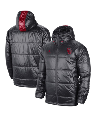Jordan Men's Anthracite Oklahoma Sooners Team Full-zip Hoodie Jacket In Anthracite