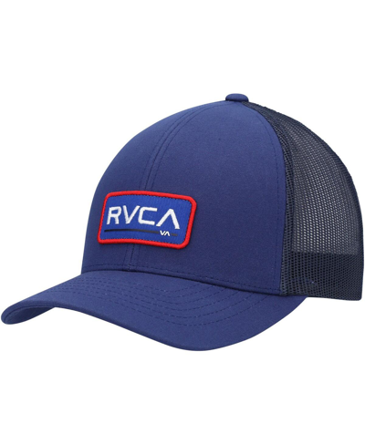Shop Rvca Men's Navy Logo Ticket Trucker Iii Snapback Hat