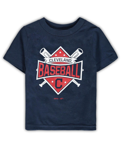 Outerstuff Toddler Boys And Girls Navy Cleveland Indians Diamond Bats T-shirt In Navy