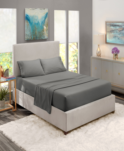 Nestl Bedding Premier Collection Deep Pocket 3 Piece Sheet Set, Twin In Charcoal Gray