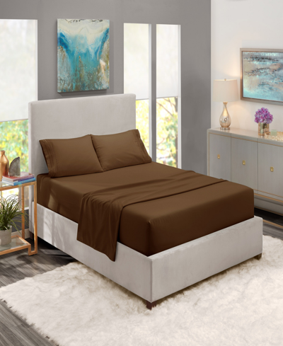 Nestl Bedding Premier Collection Deep Pocket 4 Piece Sheet Set, Full In Chocolate
