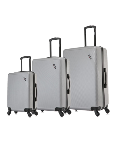 Shop Dukap Inusa Discovery Lightweight Hardside Spinner Luggage Set, 3 Piece In Silver