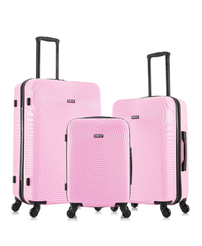 Dukap Inception Lightweight Hardside Spinner 3 Piece Set In Pink