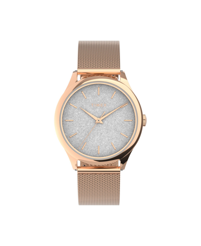 Shop Timex Women's Celestial Opulence Rose Gold-tone Stainless Steel Bracelet Watch 32 Mm