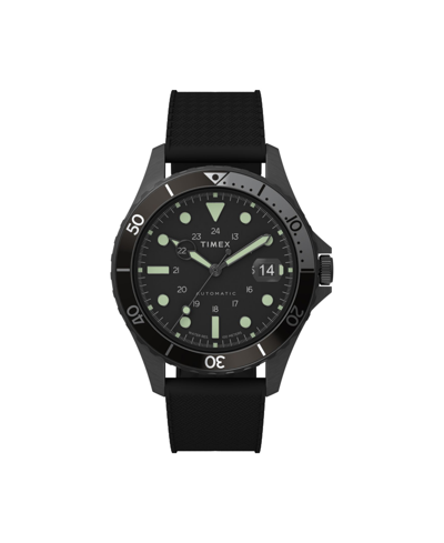 Shop Timex Men's Navi Black Rubber Strap Watch 41 Mm