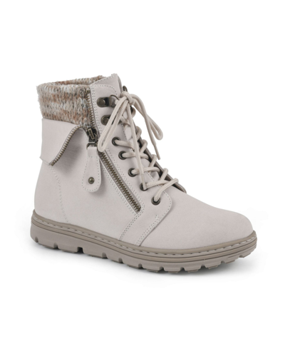 Cliffs By White Mountain Kelsie Womens Lace-up Work Hiking Boots In Winter White
