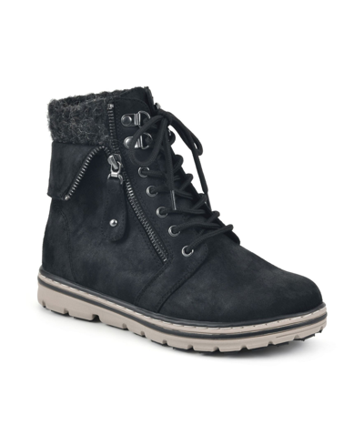 Cliffs By White Mountain Hearten Knit Collar Boot In Black