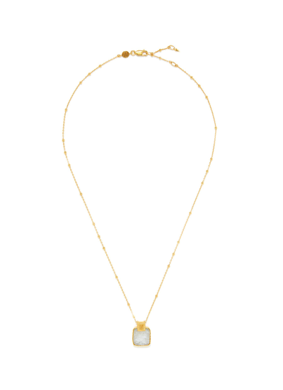 Shop Missoma Rainbow Moonstone Lena Charm Necklace In Metallic