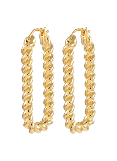 Shop Missoma Tidal' 18k Gold-plated Ovate Hoop Earrings In Metallic