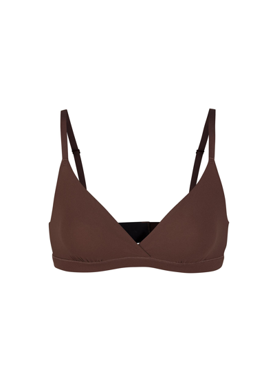 Shop Skims ‘fits Everybody' Crossover Bralette In Brown