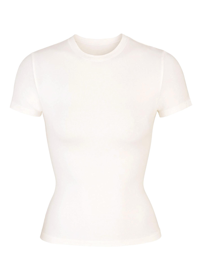 Shop Skims ‘cotton' Rib T-shirt In Neutral