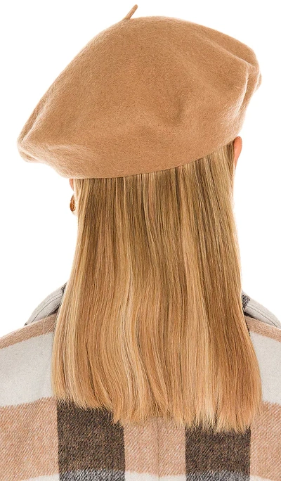 Shop Hat Attack Classic Wool Beret In Camel