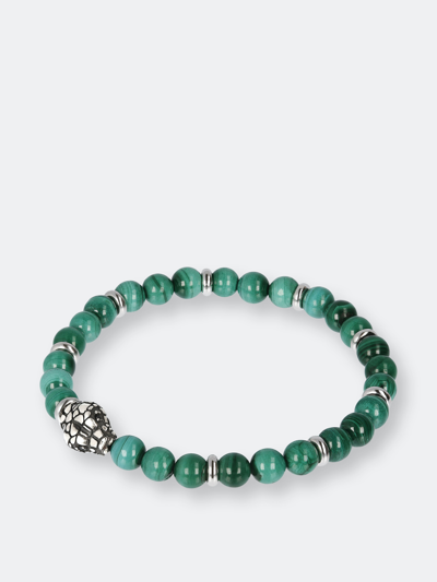Shop Albert M. Elastic Bracelet With Stones And Snake Head In Grey