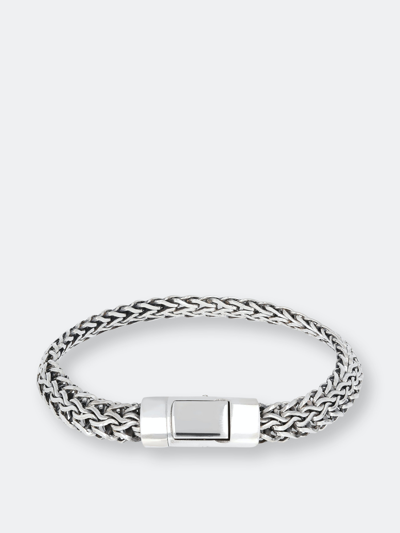 Shop Albert M. Chain Bracelet With Box Closure 8,25" Length In Grey