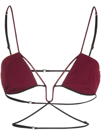 Nensi Dojaka Stretch Gabardine Angular Bra In Red
