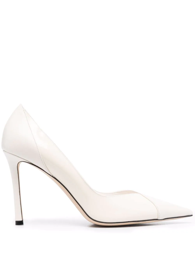 Shop Jimmy Choo Cass Leather Pumps In White