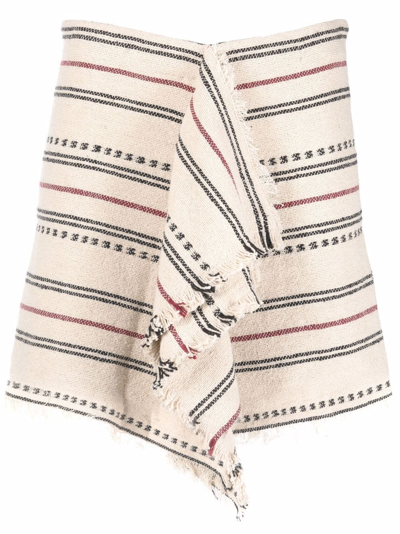 Shop Isabel Marant Étoile Jiloa Draped-front Striped Skirt In Neutrals