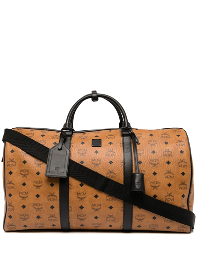 Shop Mcm Large Ottomar Monogram Holdall In Brown