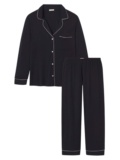 Shop Eberjey Women's Gisele Long Pajama Set In Black Sorbet