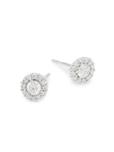 Shop Saks Fifth Avenue Women's 18k White Gold & 0.75 Tcw Diamond Stud Earrings