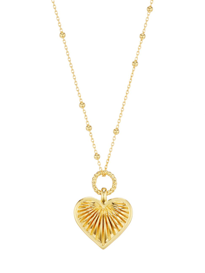 Shop Missoma Women's 18k Gold-plated Ridged Heart Pendant Necklace