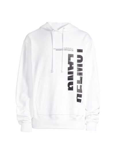Shop Helmut Lang Men's Macro Mix Hoodie Sweatshirt In White