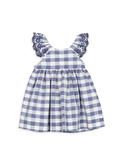 Shop Tartine Et Chocolat Baby's & Little Girl's Embroidered Plaid Dress In Navy White